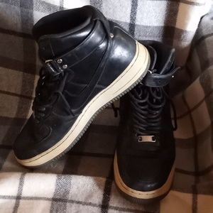 EUC Nike AF1 82 Black High Top Size Woman 12 Men 10.5